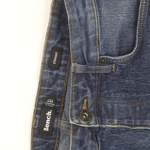 Bench Men's Blue Straight Fit Denim Jeans 34W 32L Classic Style