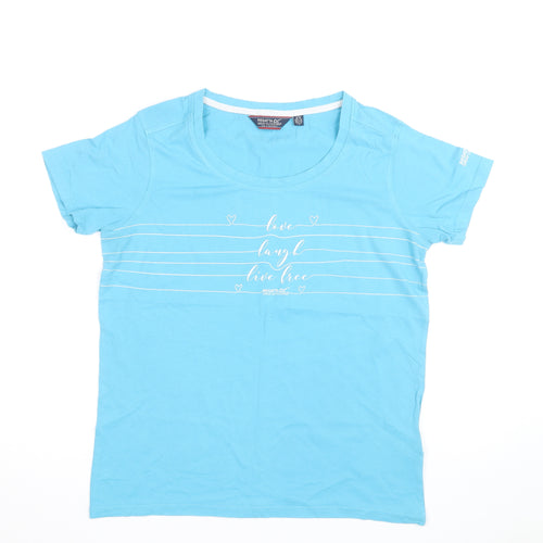 Regatta Women's Blue Cotton Crew Neck T-Shirt Size 12