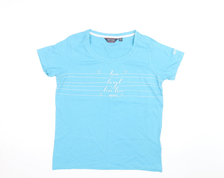 Regatta Women's Blue Cotton Crew Neck T-Shirt Size 12