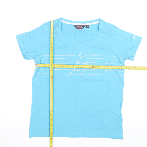 Regatta Women's Blue Cotton Crew Neck T-Shirt Size 12