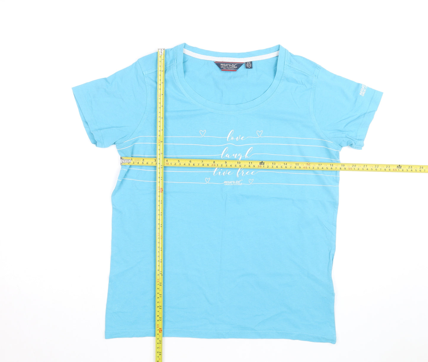 Regatta Women's Blue Cotton Crew Neck T-Shirt Size 12