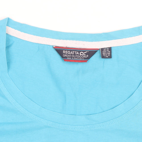 Regatta Women's Blue Cotton Crew Neck T-Shirt Size 12