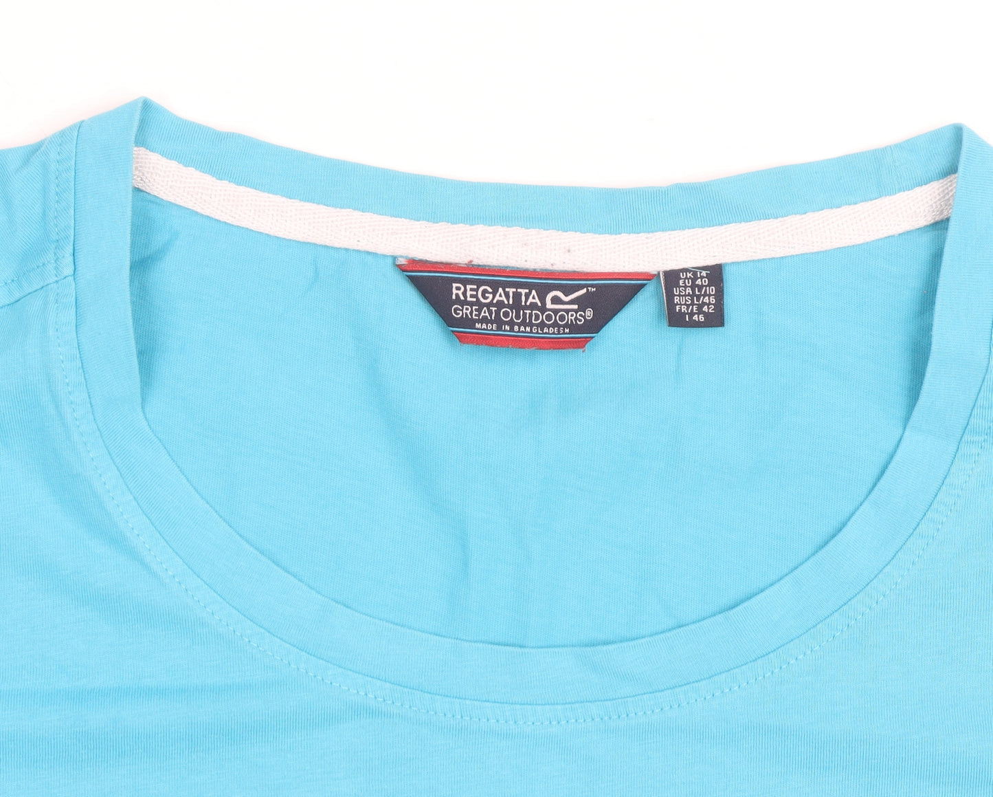 Regatta Women's Blue Cotton Crew Neck T-Shirt Size 12