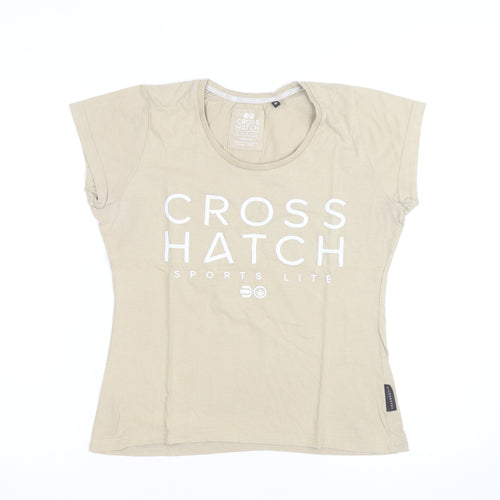 Crosshatch Men's Beige Medium Sports Lite Graphic T-Shirt