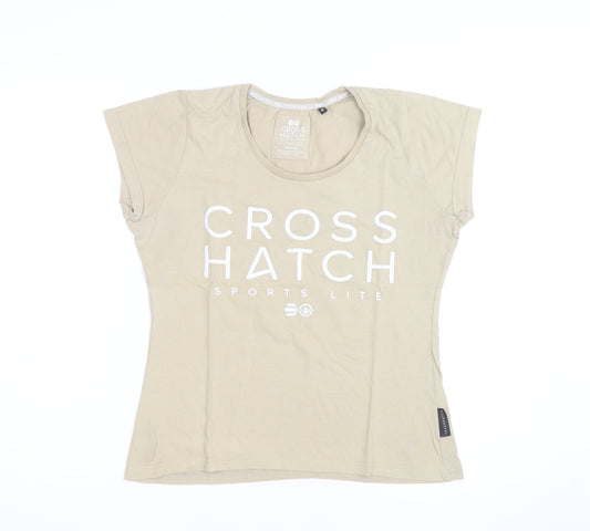 Crosshatch Men's Beige Medium Sports Lite Graphic T-Shirt