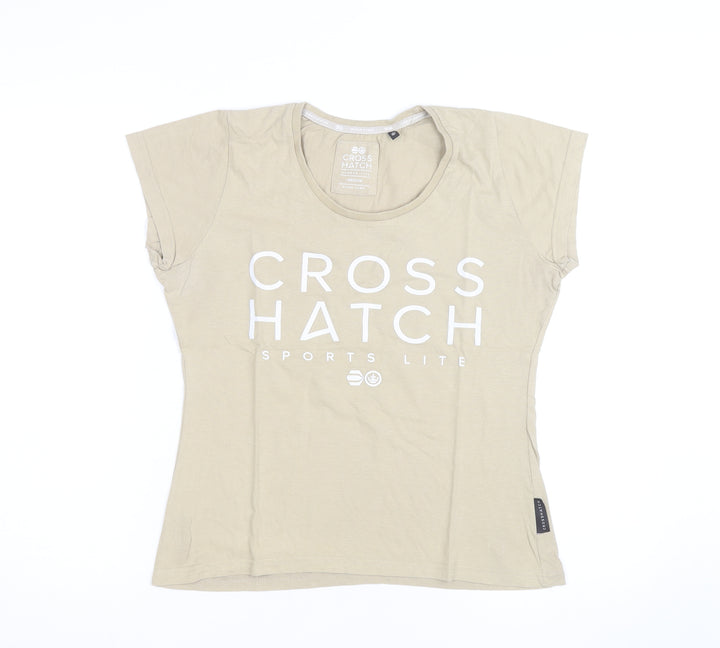 Crosshatch Men's Beige Medium Sports Lite Graphic T-Shirt