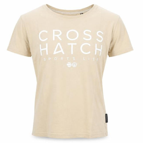 Crosshatch Men's Beige Medium Sports Lite Graphic T-Shirt