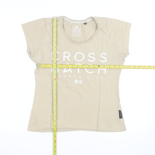 Crosshatch Men's Beige Medium Sports Lite Graphic T-Shirt
