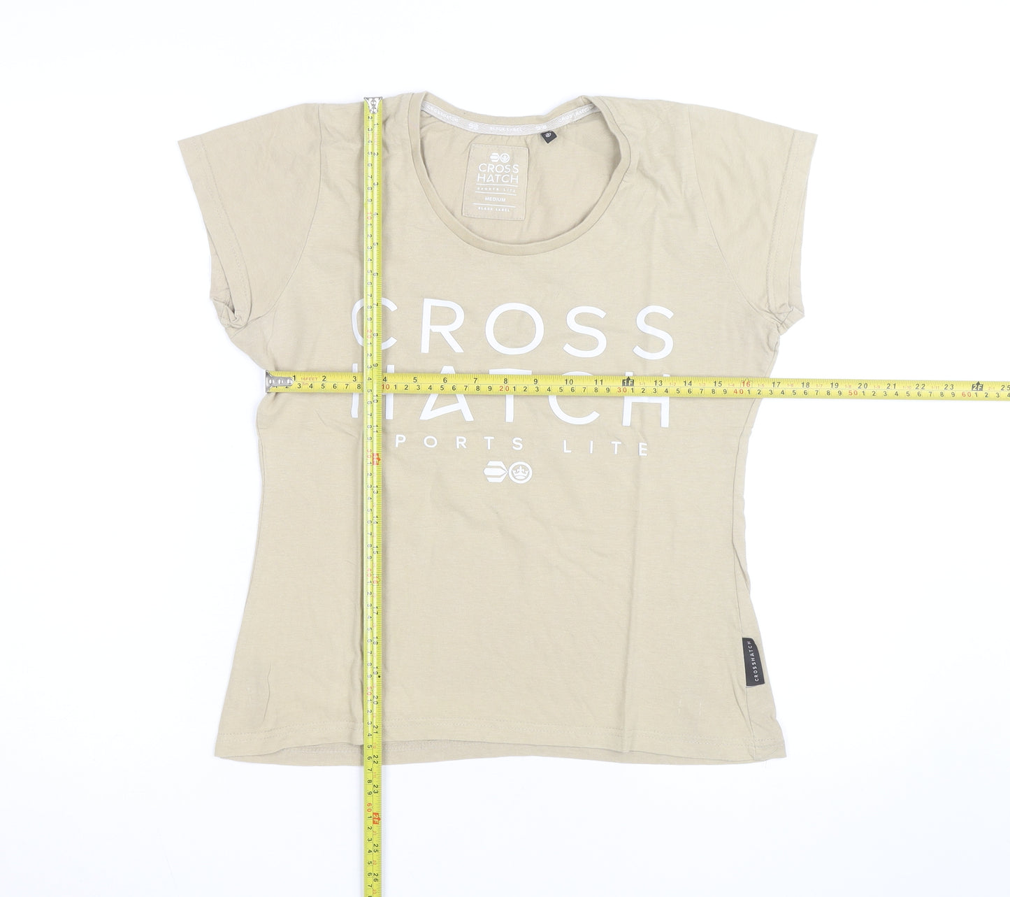 Crosshatch Men's Beige Medium Sports Lite Graphic T-Shirt