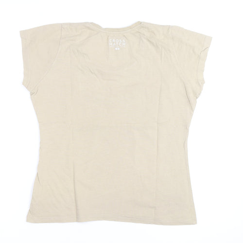 Crosshatch Men's Beige Medium Sports Lite Graphic T-Shirt