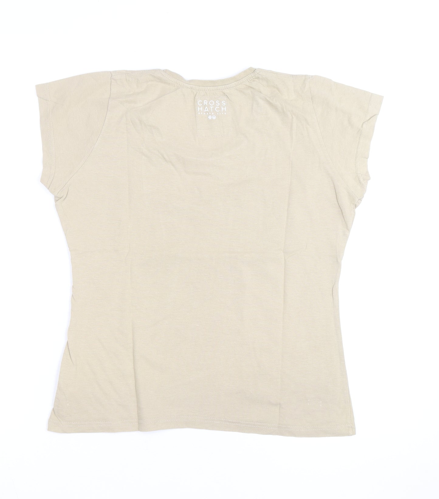 Crosshatch Men's Beige Medium Sports Lite Graphic T-Shirt