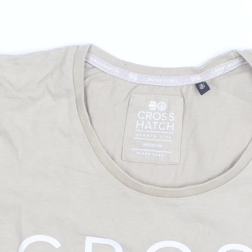 Crosshatch Men's Beige Medium Sports Lite Graphic T-Shirt