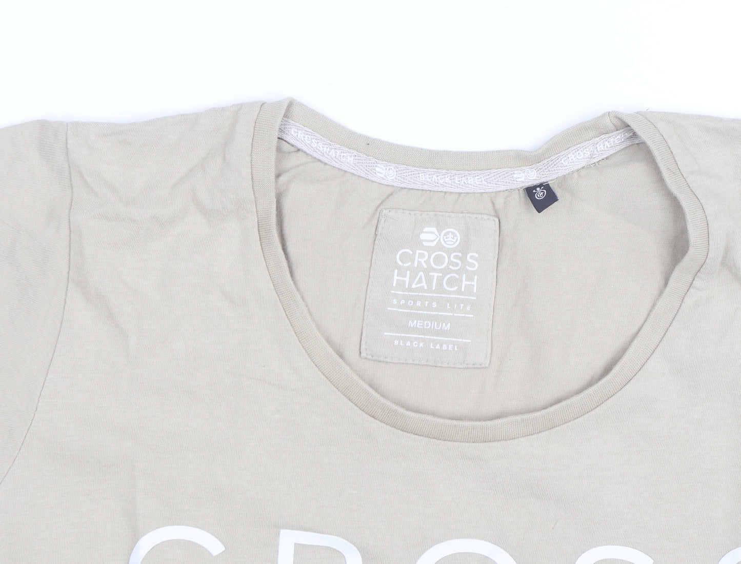 Crosshatch Men's Beige Medium Sports Lite Graphic T-Shirt