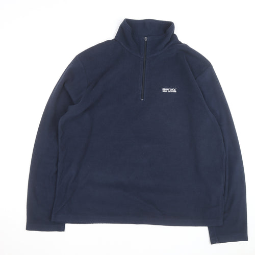 Regatta Men Blue XL Fleece 1/4 Zip Pullover Sweatshirt Outdoor Top