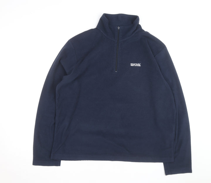 Regatta Men Blue XL Fleece 1/4 Zip Pullover Sweatshirt Outdoor Top
