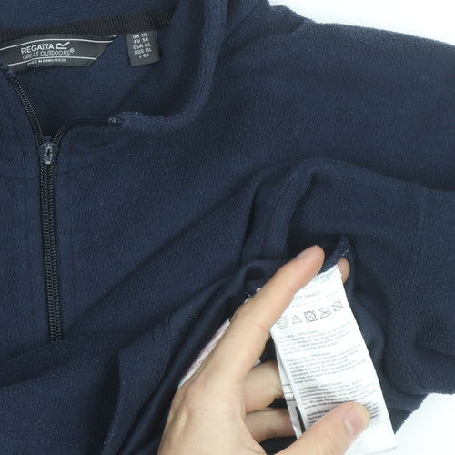 Regatta Men Blue XL Fleece 1/4 Zip Pullover Sweatshirt Outdoor Top