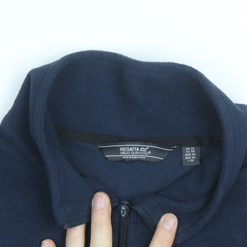 Regatta Men Blue XL Fleece 1/4 Zip Pullover Sweatshirt Outdoor Top
