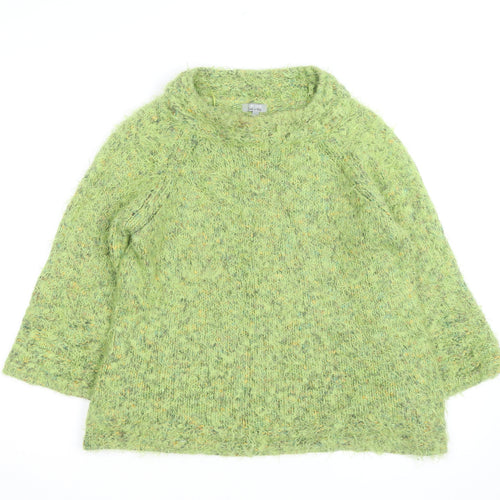 Marks and Spencer Women Green L Chunky-Knit Mohair Wool Jumper