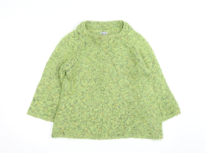 Marks and Spencer Women Green L Chunky-Knit Mohair Wool Jumper