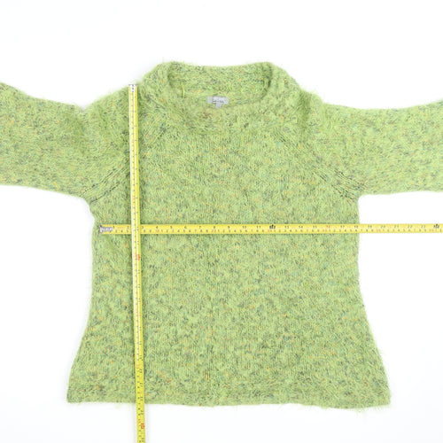 Marks and Spencer Women Green L Chunky-Knit Mohair Wool Jumper