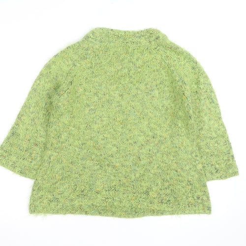 Marks and Spencer Women Green L Chunky-Knit Mohair Wool Jumper