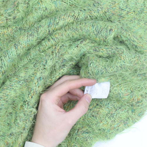 Marks and Spencer Women Green L Chunky-Knit Mohair Wool Jumper