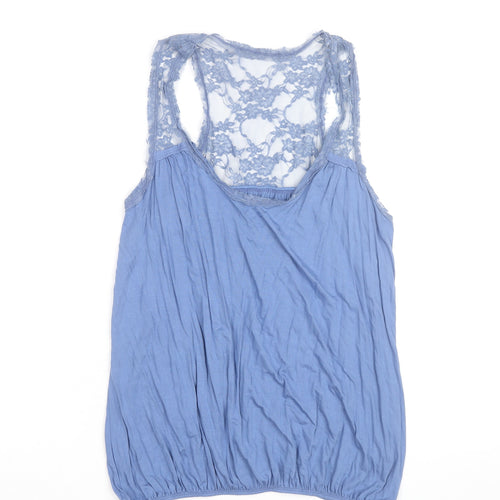 New Look Women Blue Lace Back Camisole Tank Top Size 12