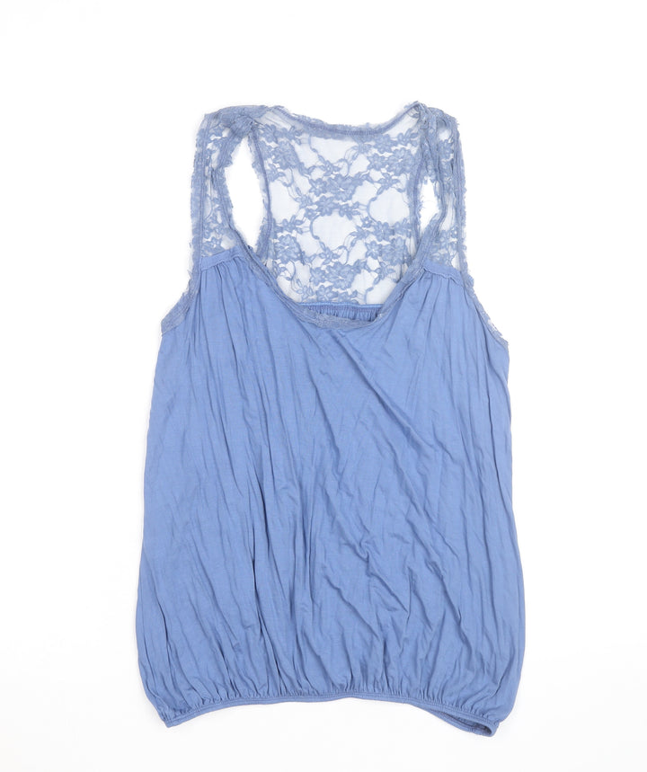 New Look Women Blue Lace Back Camisole Tank Top Size 12