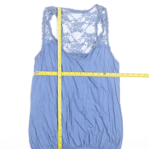 New Look Women Blue Lace Back Camisole Tank Top Size 12