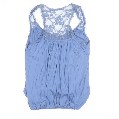 New Look Women Blue Lace Back Camisole Tank Top Size 12