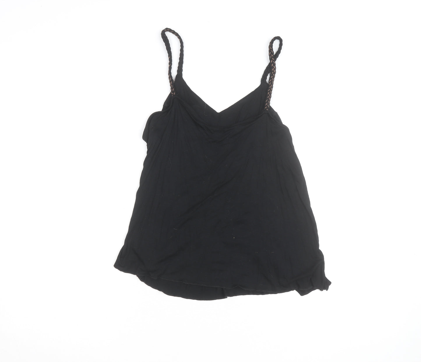 Mixin Womens Black Camisole Tank Top L Embroidered V-Neck Summer Stretch