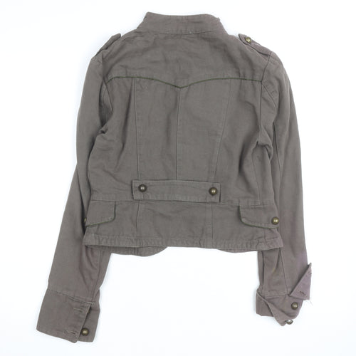 Zoe Women’s Brown Military Jacket Size 12 Cotton Buttoned