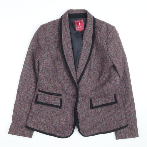 Jack Murphy Womens Brown Tweed Blazer UK 16 Classic Wool Single-Breasted Jacket