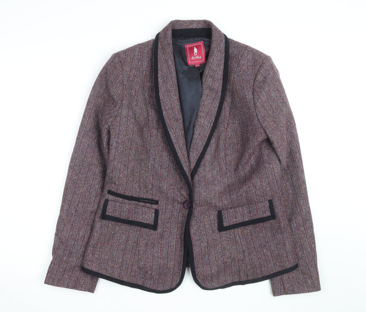 Jack Murphy Womens Brown Tweed Blazer UK 16 Classic Wool Single-Breasted Jacket