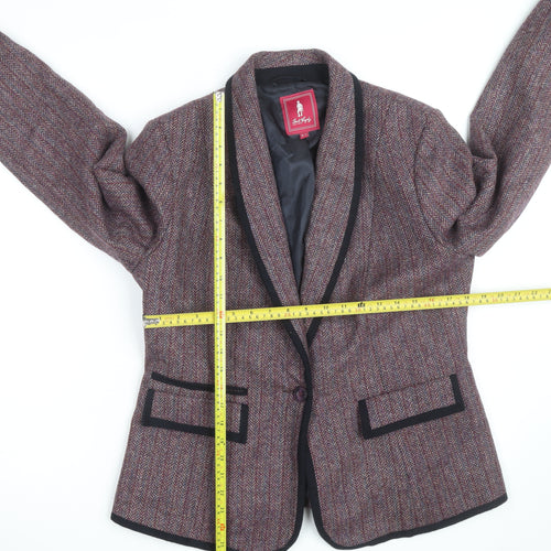 Jack Murphy Womens Brown Tweed Blazer UK 16 Classic Wool Single-Breasted Jacket
