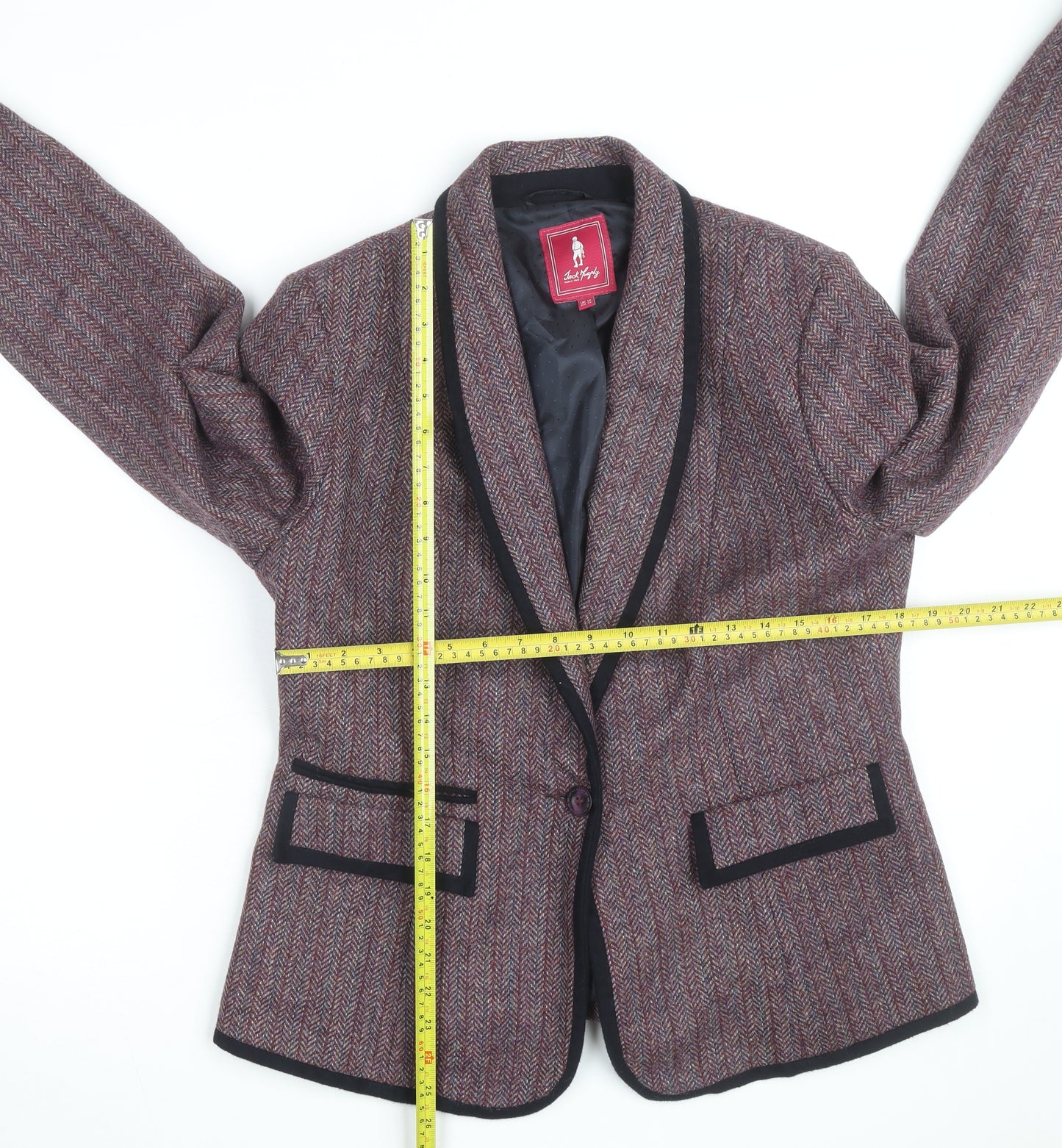 Jack Murphy Womens Brown Tweed Blazer UK 16 Classic Wool Single-Breasted Jacket