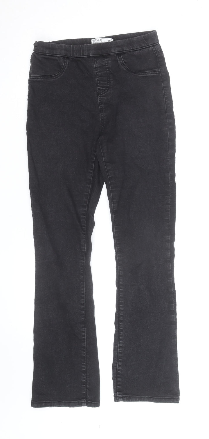 Marks and Spencer Women Black Bootcut Jeans Size 10 Stretch Denim