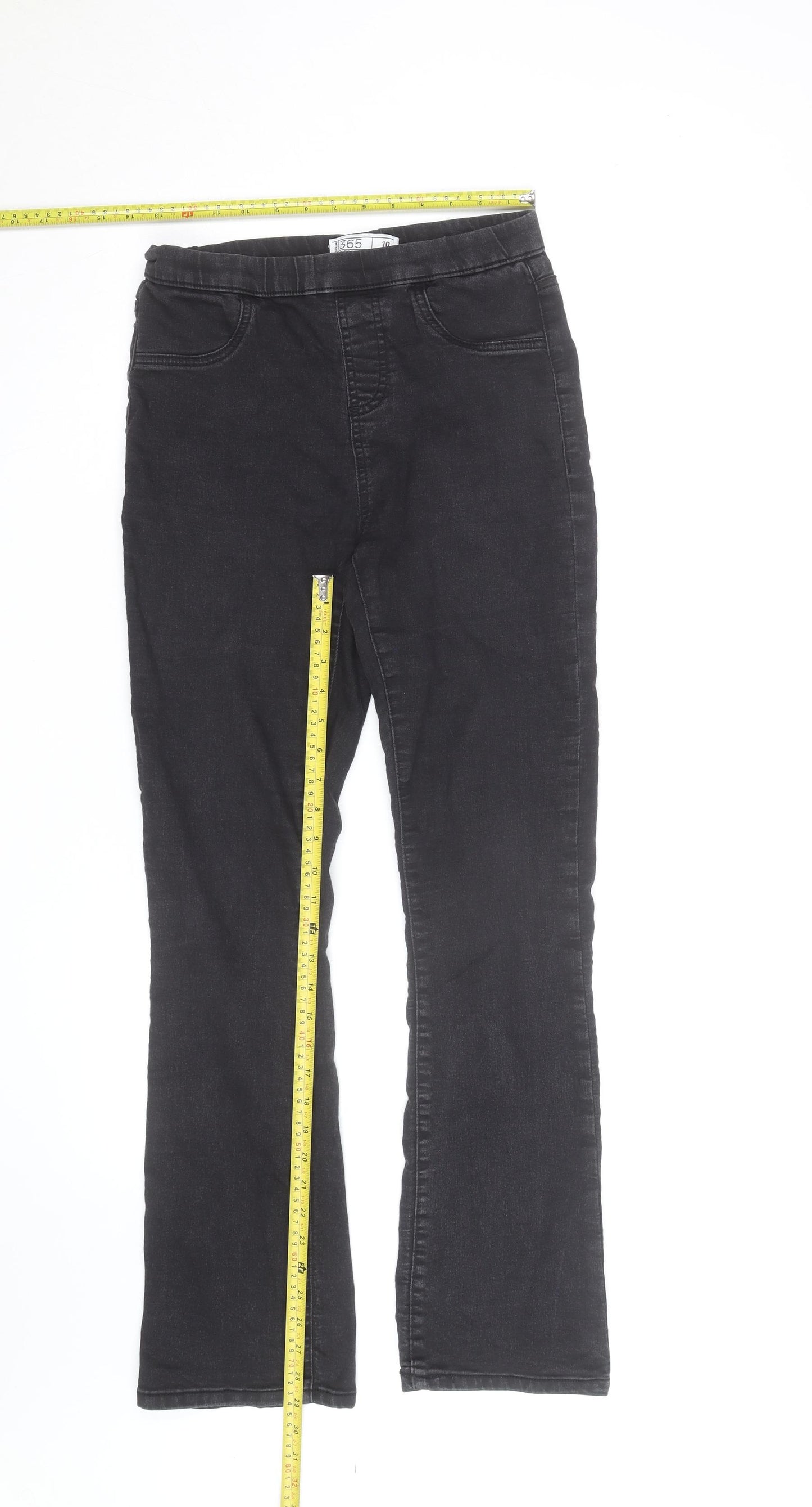 Marks and Spencer Women Black Bootcut Jeans Size 10 Stretch Denim