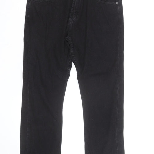 Denim Co. Men's Black Straight Leg Jeans W34 L30 Cotton Blend