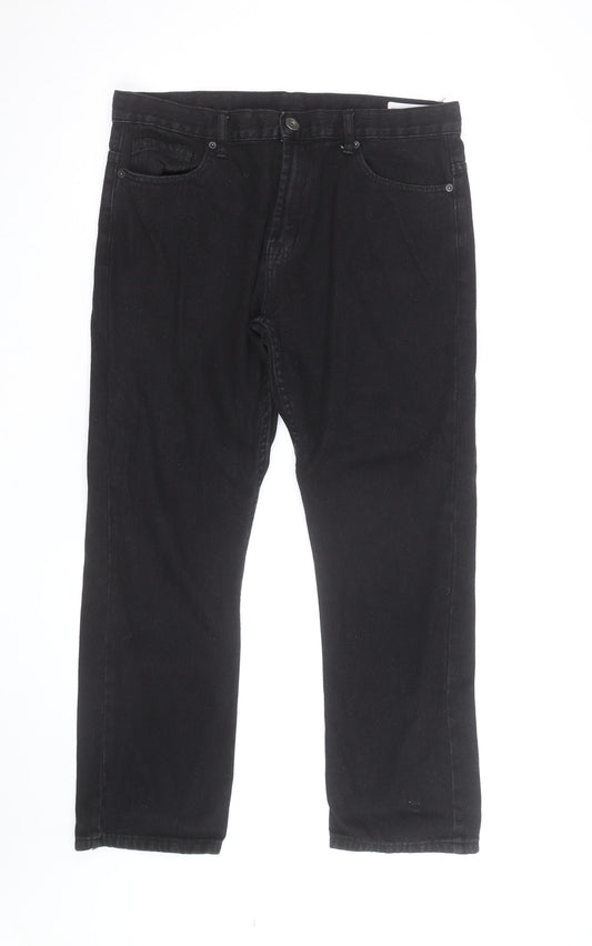 Denim Co. Men's Black Straight Leg Jeans W34 L30 Cotton Blend