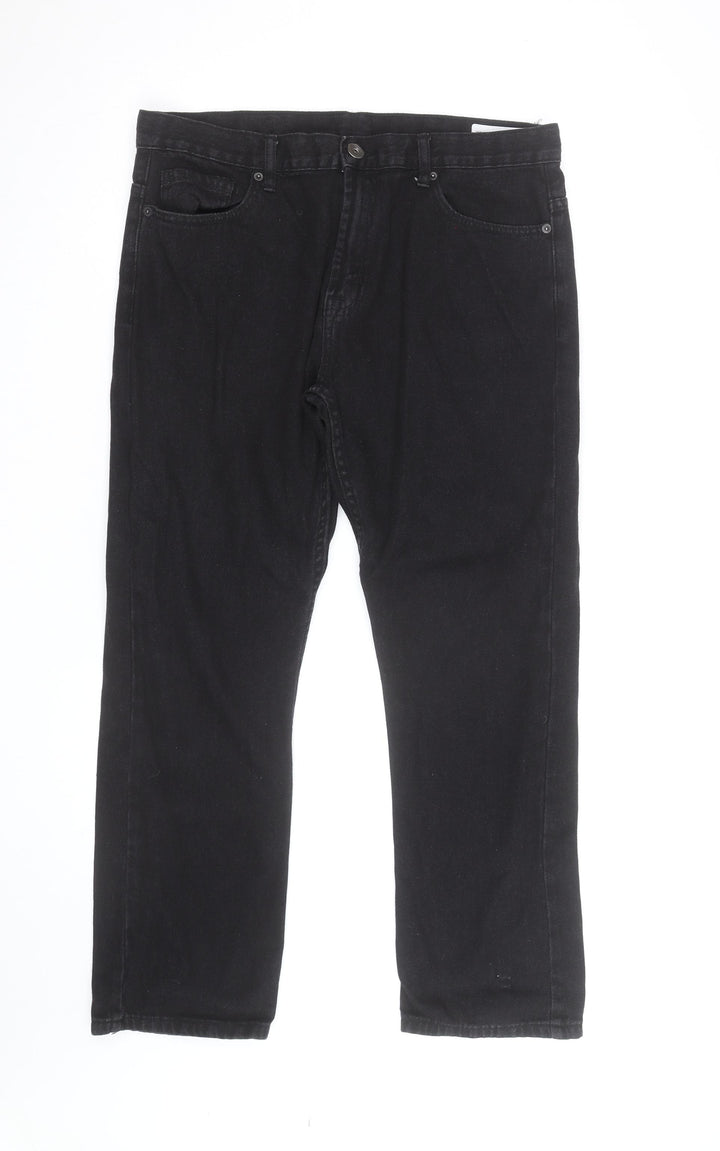 Denim Co. Men's Black Straight Leg Jeans W34 L30 Cotton Blend