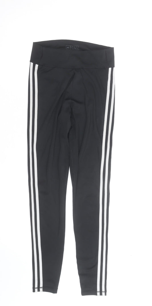 Adidas Women Black Aeroready Leggings M Side Stripe Activewear