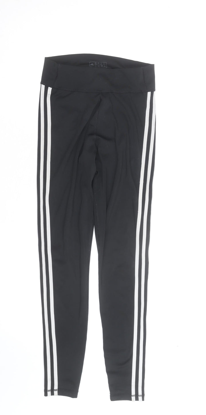 Adidas Women Black Aeroready Leggings M Side Stripe Activewear