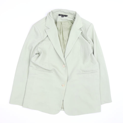 Motel Women's Green Cotton Blend Blazer Jacket Size S