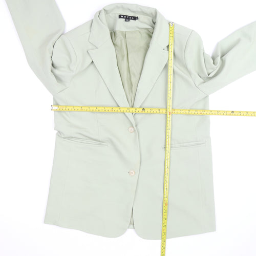 Motel Women's Green Cotton Blend Blazer Jacket Size S