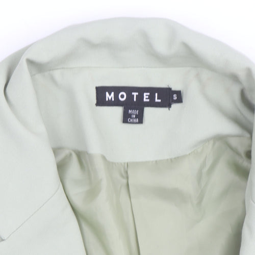 Motel Women's Green Cotton Blend Blazer Jacket Size S