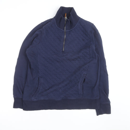 Joules Women's Blue Quilted Half Zip Casual Jacket UK 14
