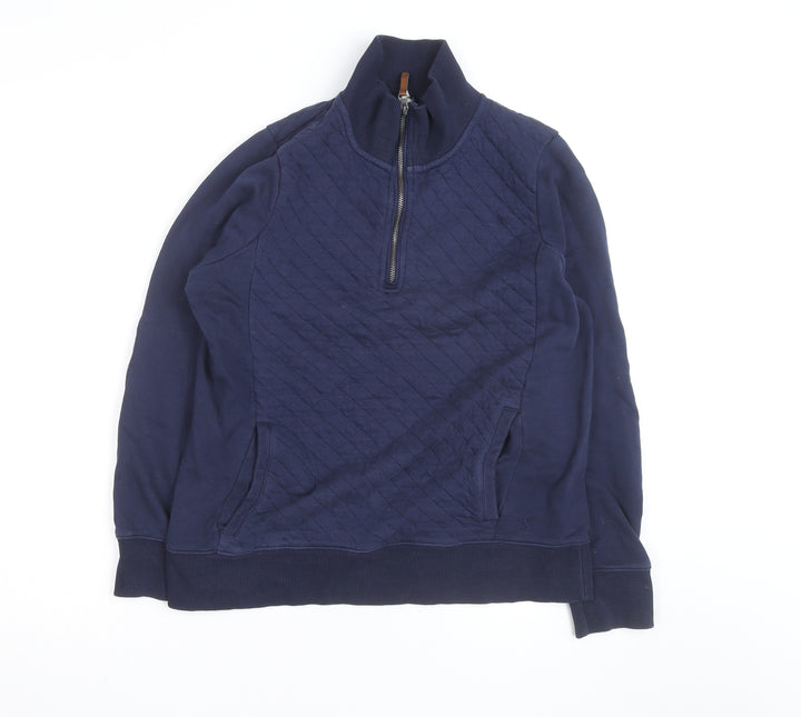 Joules Women's Blue Quilted Half Zip Casual Jacket UK 14