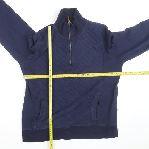 Joules Women's Blue Quilted Half Zip Casual Jacket UK 14