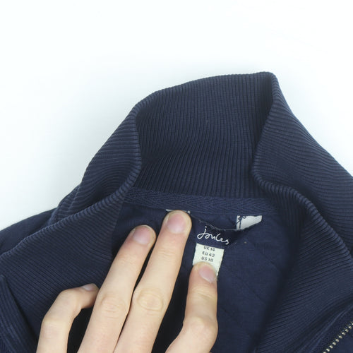 Joules Women's Blue Quilted Half Zip Casual Jacket UK 14